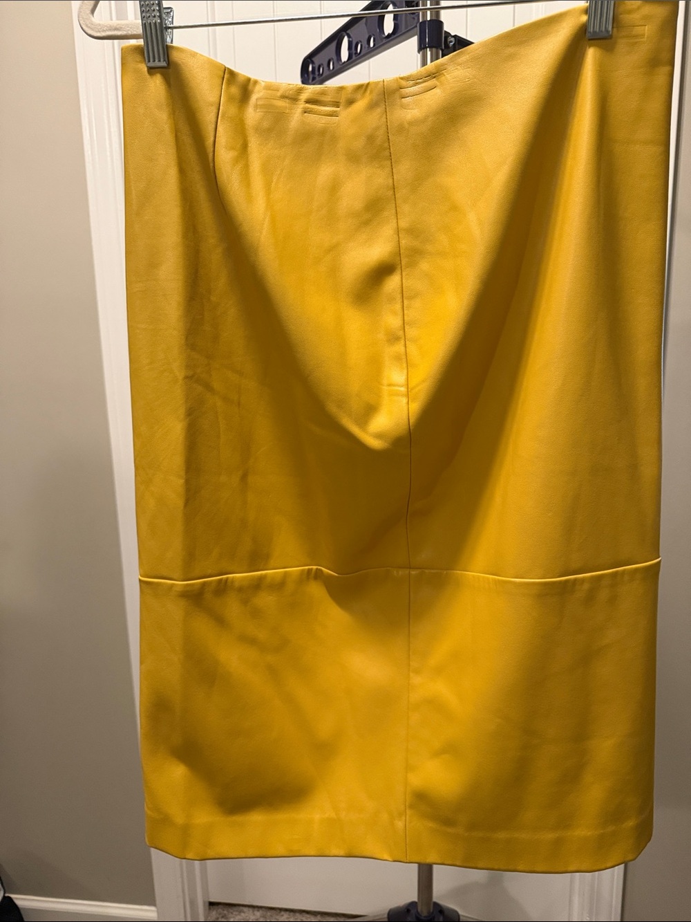 Ann Taylor Yellow Leather Pencil Skirt